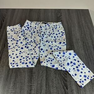 Kate Spade Saturday Blue SplashDots printwoman's cotton/elastane pants size 8.